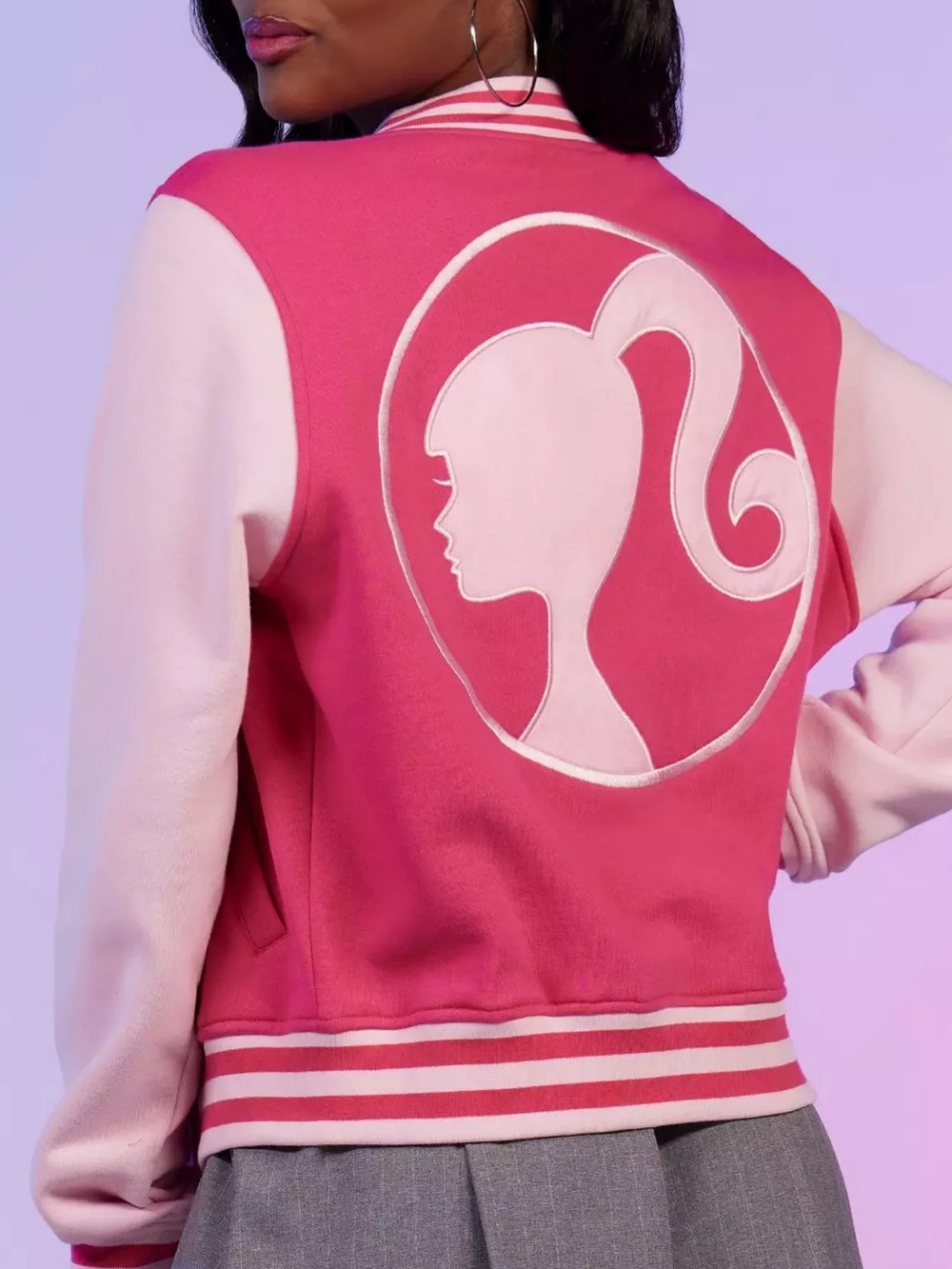Barbie Embroidered Girls Varsity Jacket